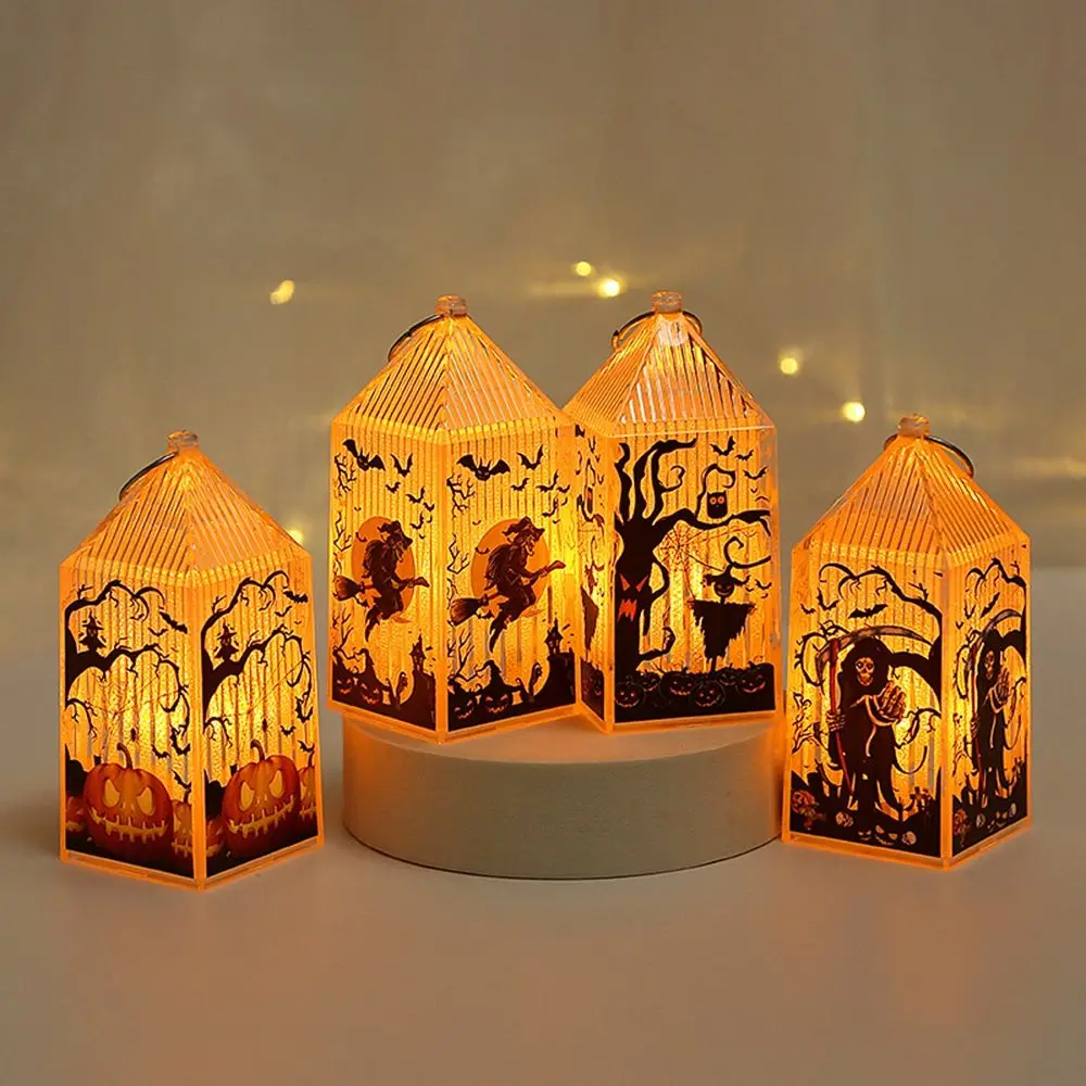 

Vintage Creative LED Light Up Translucent Handhold Halloween Lantern Halloween Decor Party Layout Atmosphere Lamp