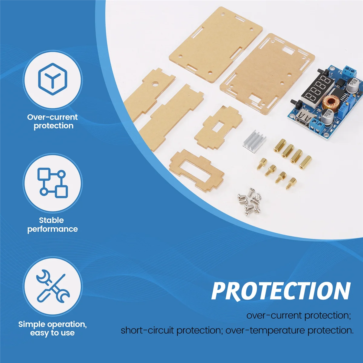 A79I DC-DC Buck, Modul Catu Daya DC Buck Converter 5V-36V Ke 1.25-32V Penstabil Regulator Voltase 3A 5A