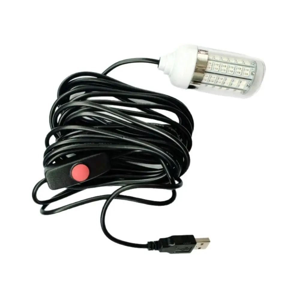 5 فولت USB تحت الماء طعم السمك مصباح 4 ألوان أضواء IP68 مقاوم للماء غاطسة الصيد مكتشف ضوء متعدد الوظائف