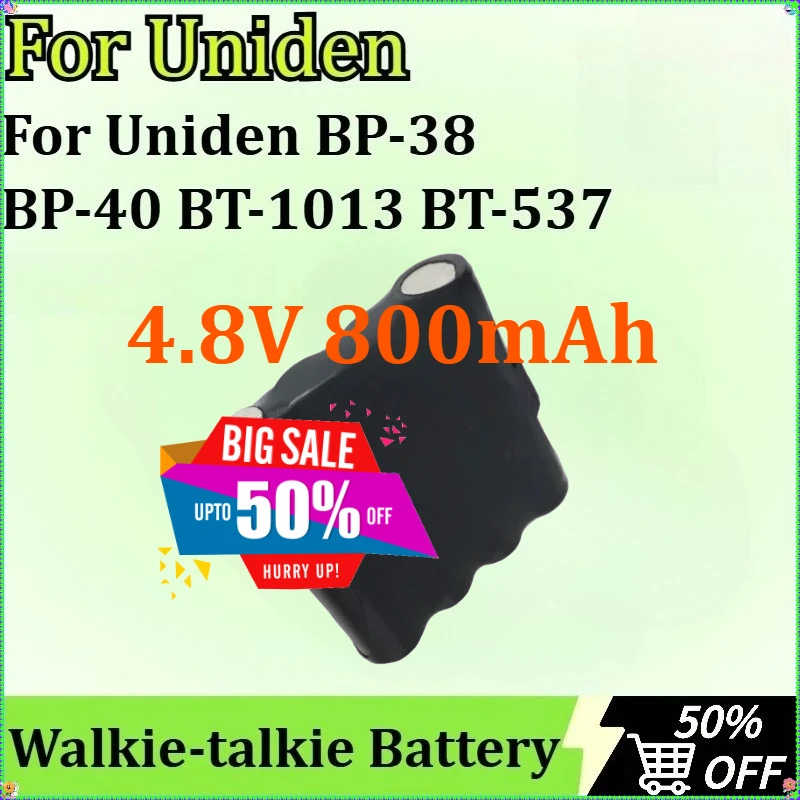 

Walkie-talkie Battery for Uniden BP-38 BP-40 BT-1013 BT-537 GMR FRS 2Way Radio Battery NI-MH Rechargeable Pack 4.8V 800mAh