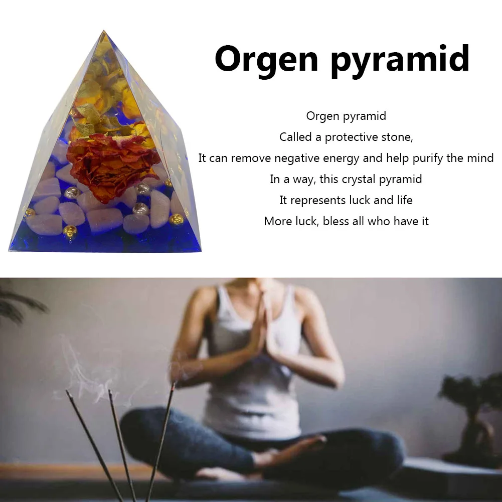 Natural Tiger Eye Orgonite Pyramid Crystals Energy Reiki Chakra Multiplier Amethyst Meditation Lucky Wealth Stone Crafts Jewelry