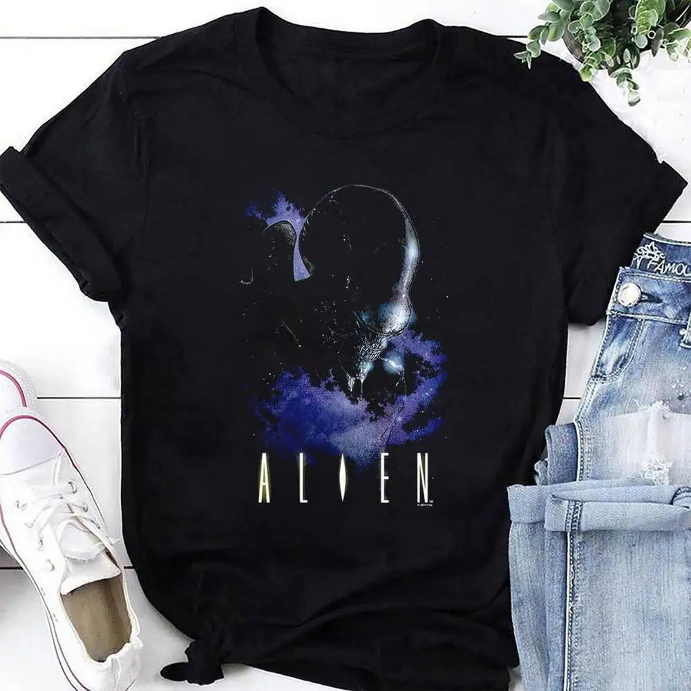 Alien Xenomorph In Space T-Shirt, Aliens Sci-Fi Horror Movie Retro Shirt, Aliens