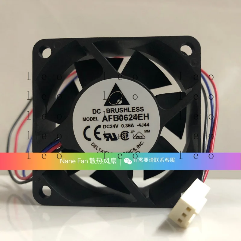 DD  1 PCS  DELTA Fan AFB0624EH   DC 24V 0.36A 6025 6cm 3 pin inverter fan server fan
