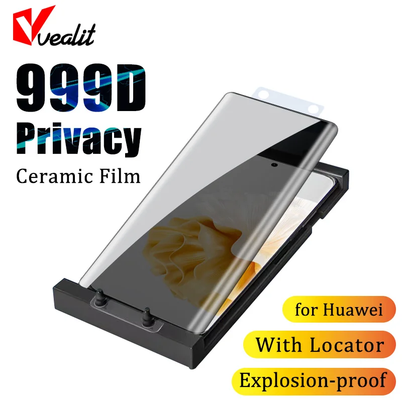 

999D Privacy Ceramic Soft Film For Huawei P60 Art P50 P40 P30 Pro Full Curved Screen Protectors For Huawei Mate 30 40 50 60 Pro