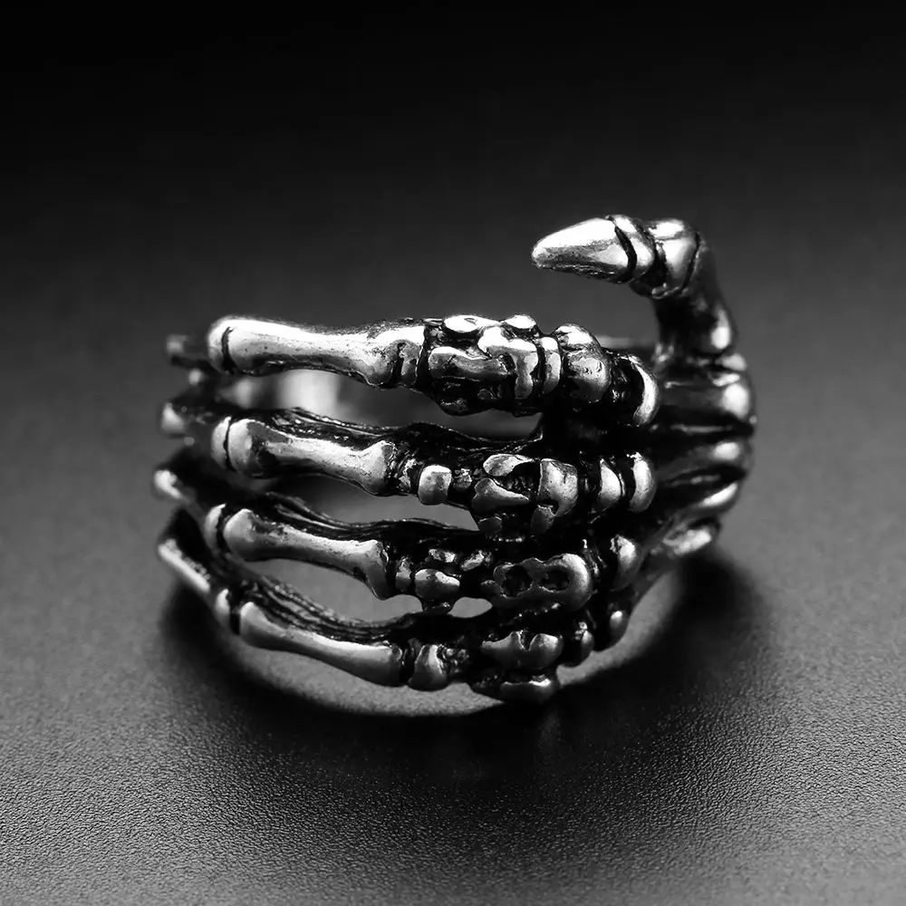 

Stainless Steel Biker Hand Bone Gothic Punk Rings Skull Rings