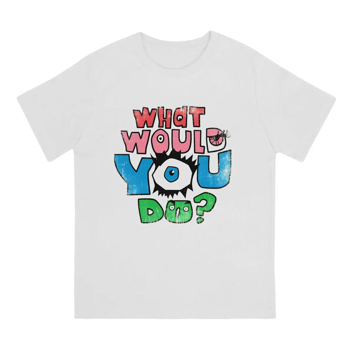 What Would You Do Men T Shirts T-The Ren & Stimpy Show Cartoon Novelty Tee Shirt Short Sleeve O Neck T-Shirt Cotton Gift Idea