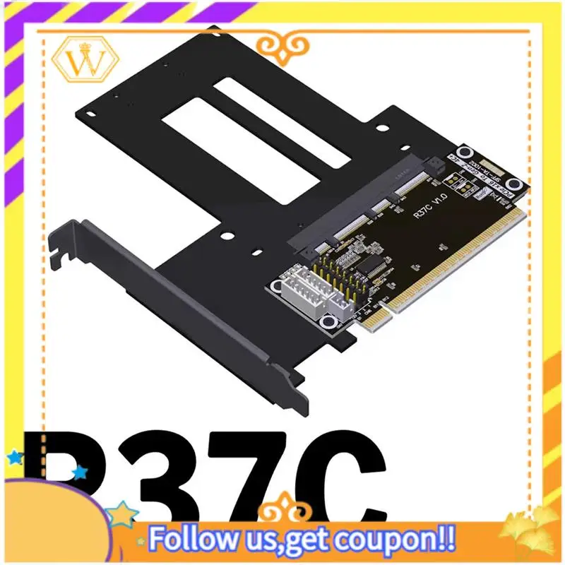 Latest-512Gbps Pcie 5.0 X16 To 4C+ Riser Card 4C+ Expansion Testing Protection Adapter Card EDSFF Server GEN5 16X Extender