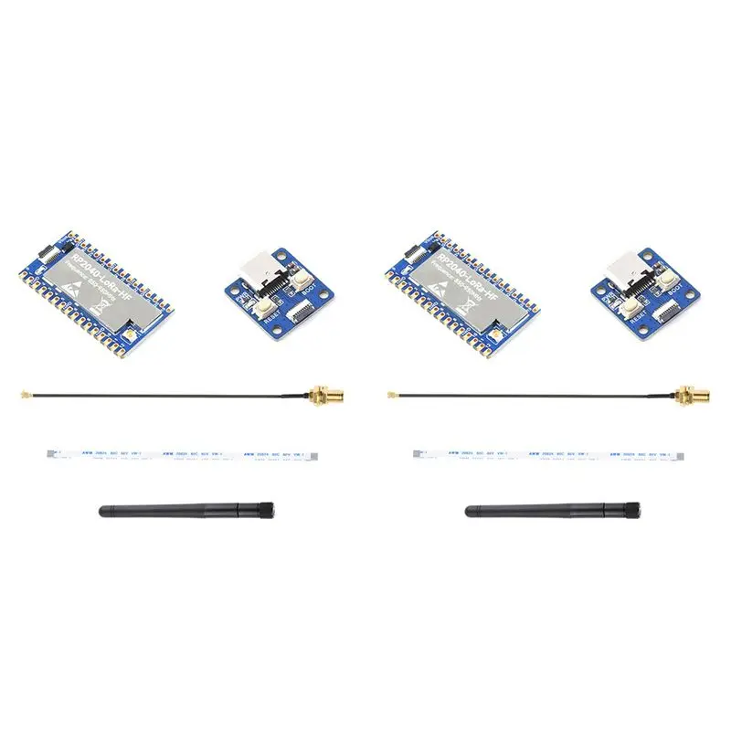 

【ДЕНЬ БЛАГОДАРЕНЬЯ】2X комплект платы для разработки RP2040-Lora + плата-адаптер SX1262 850-930 МГц, поддерживает GFSK Lora