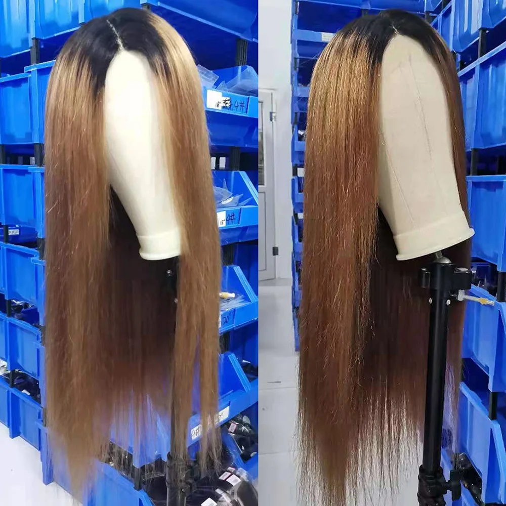 T1B/30 Lace Front Wigs Human Hair Omber Brown 13x4 Lace Frontal Human Hair Wigs Transparent Lace Closure Wigs HairUGo Brazilian