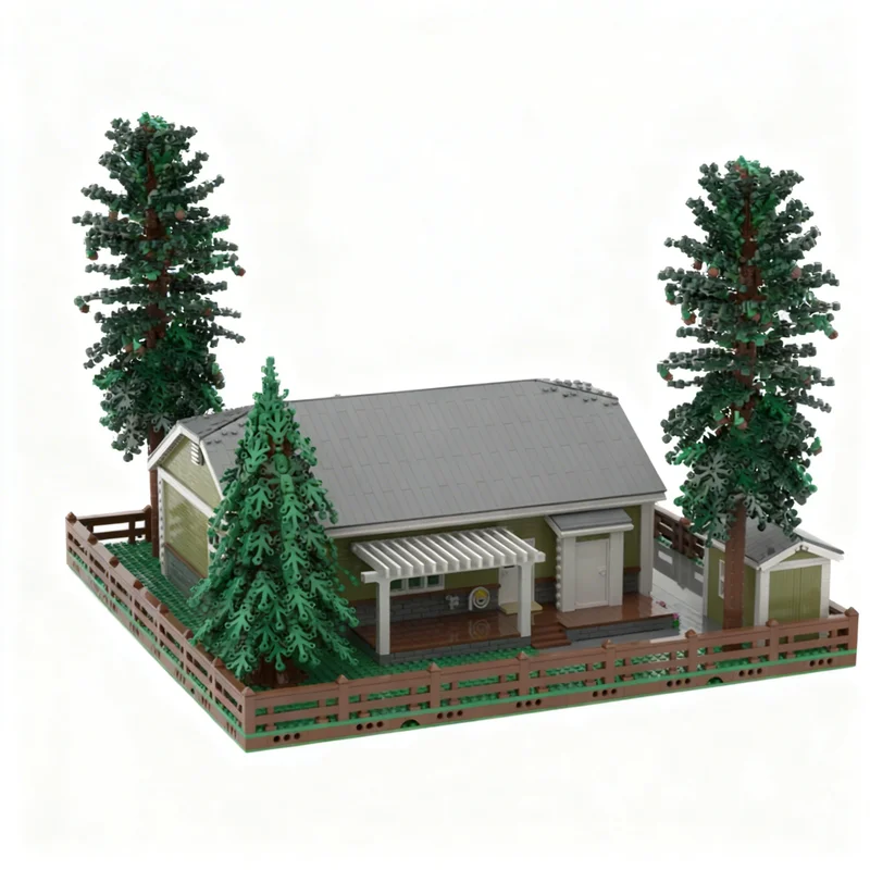 3576pcs MOC City 2 Bedroom Ranch Bungalow Shell Model Building Blocks Christmas Gift Toys Art Birthday Creative Assemble Brick
