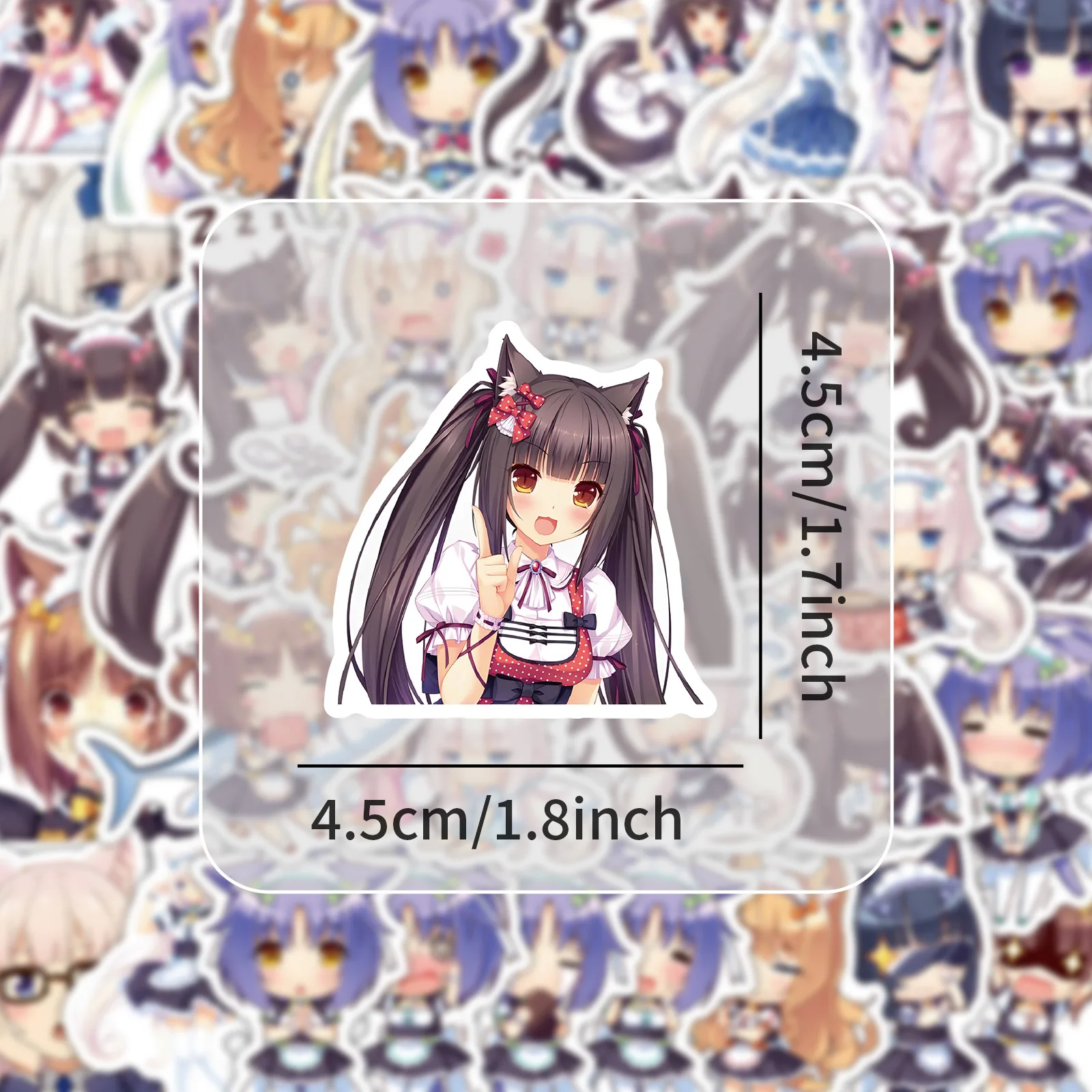 53-teiliges Nekopara Love Development Game Dekorations-Set Koffer Laptop Helm Aufkleber Wasserfest – Detail 2