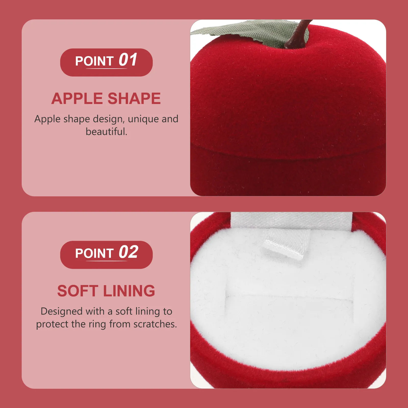 

Plastic Ring Box Elegant Jewelry Organizer for Wedding Ceremony Engagement Ring Storage Case Necklace Holder Gift