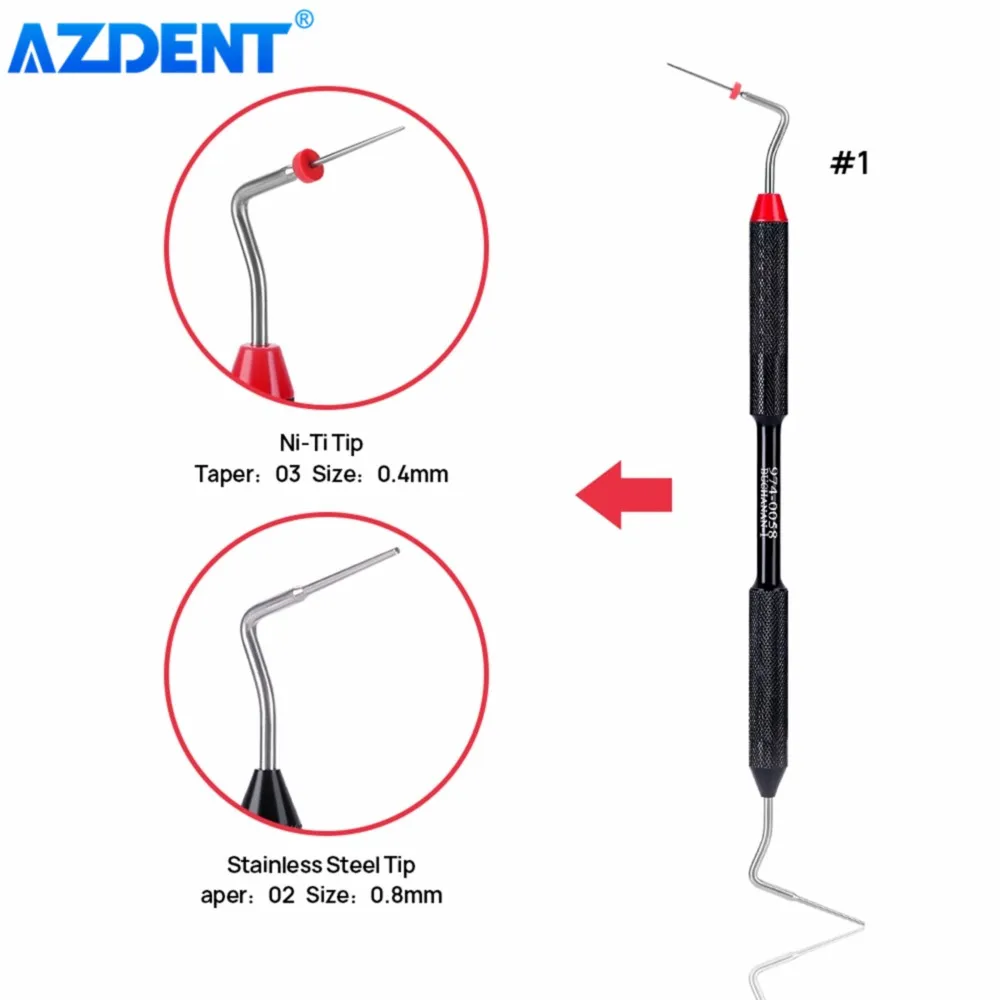 Dental Endo Buchanan Hand Plugger AZDENT Fill Instrument NITI Tip #0 #1 #2 Dentist Dentistry Tools