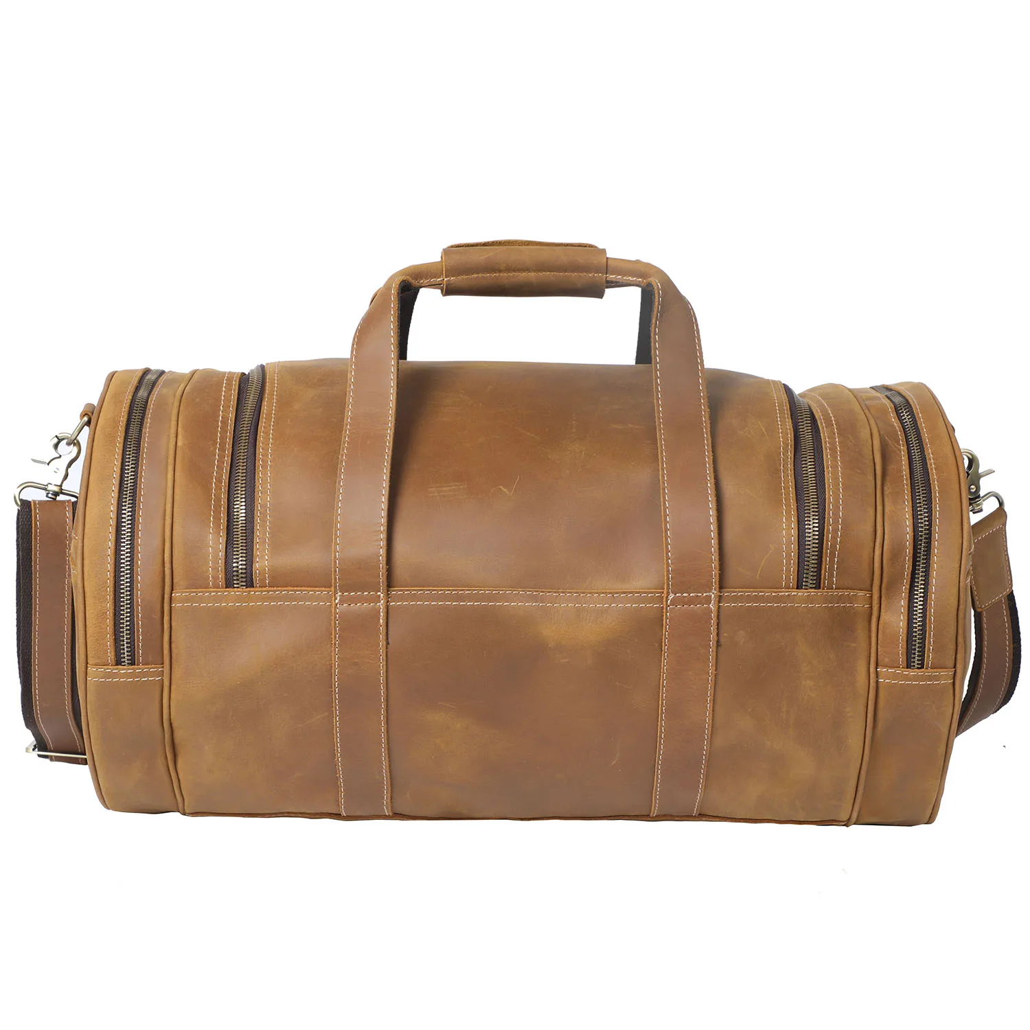 S.WORKER Vintage Vollnarbenleder-Reisetasche für Herren, Echtleder, Große Kapazität, Weekender-Reisetasche – Detail 18