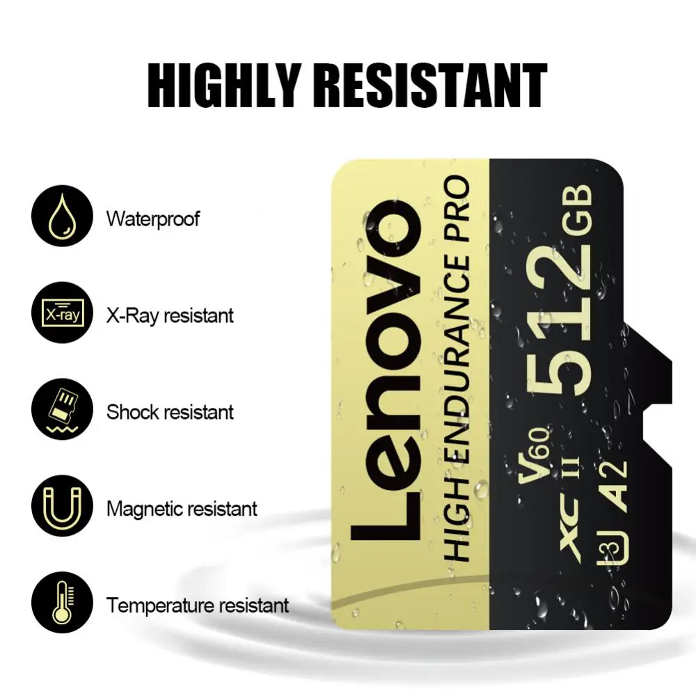 Lenovo 2TB Micro TF SD การ์ดคลาส10 TF แฟลชการ์ดหน่วยความจำ512GB 1TB การ์ดหน่วยความจำ128GB SD สำหรับโทรศัพท์ Drone SWITCH Nintendo