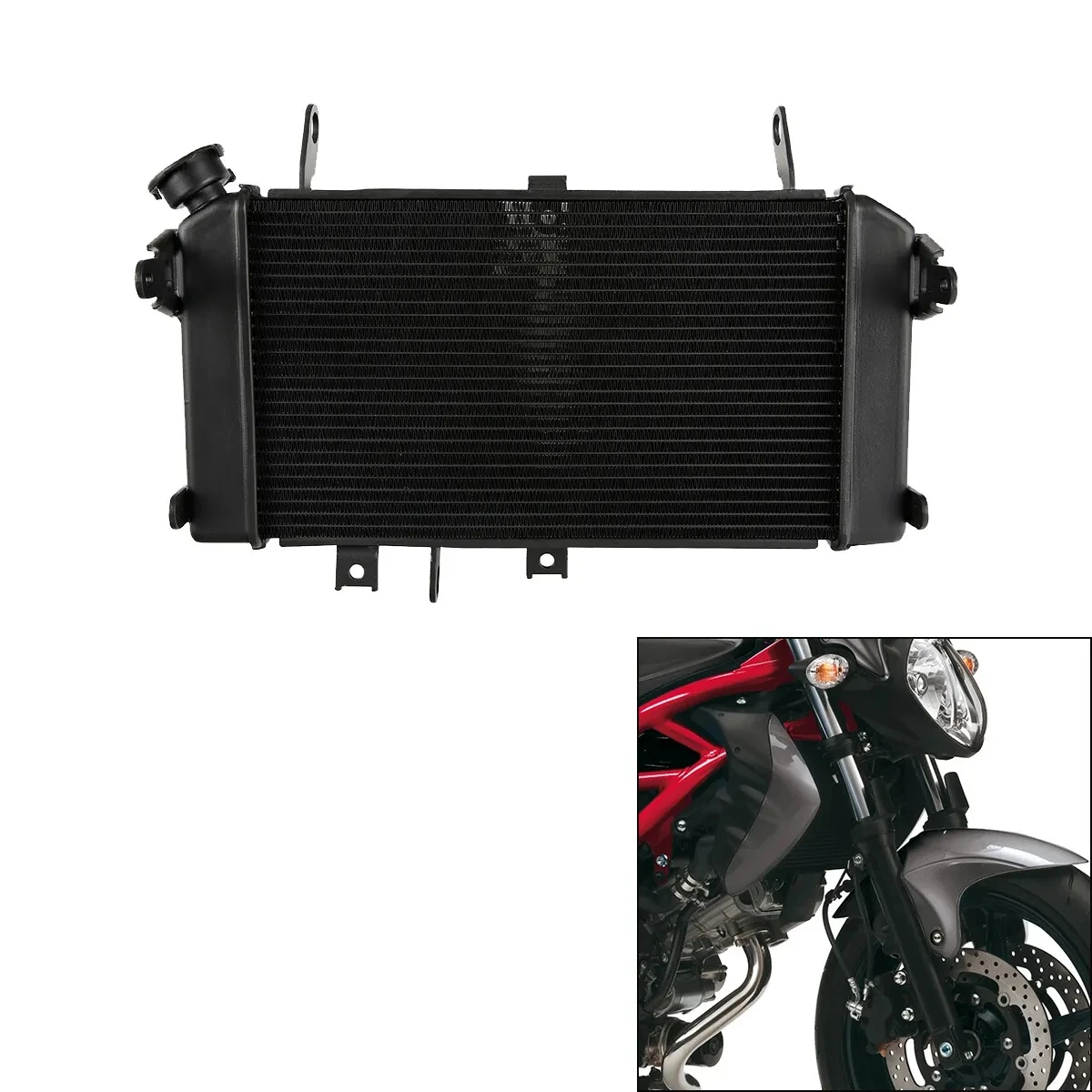 Black Engine Cooling Cooler Radiator For Suzuki SFV650 SFV 650 Gladius 2009-2016 Motorcycle Accessories