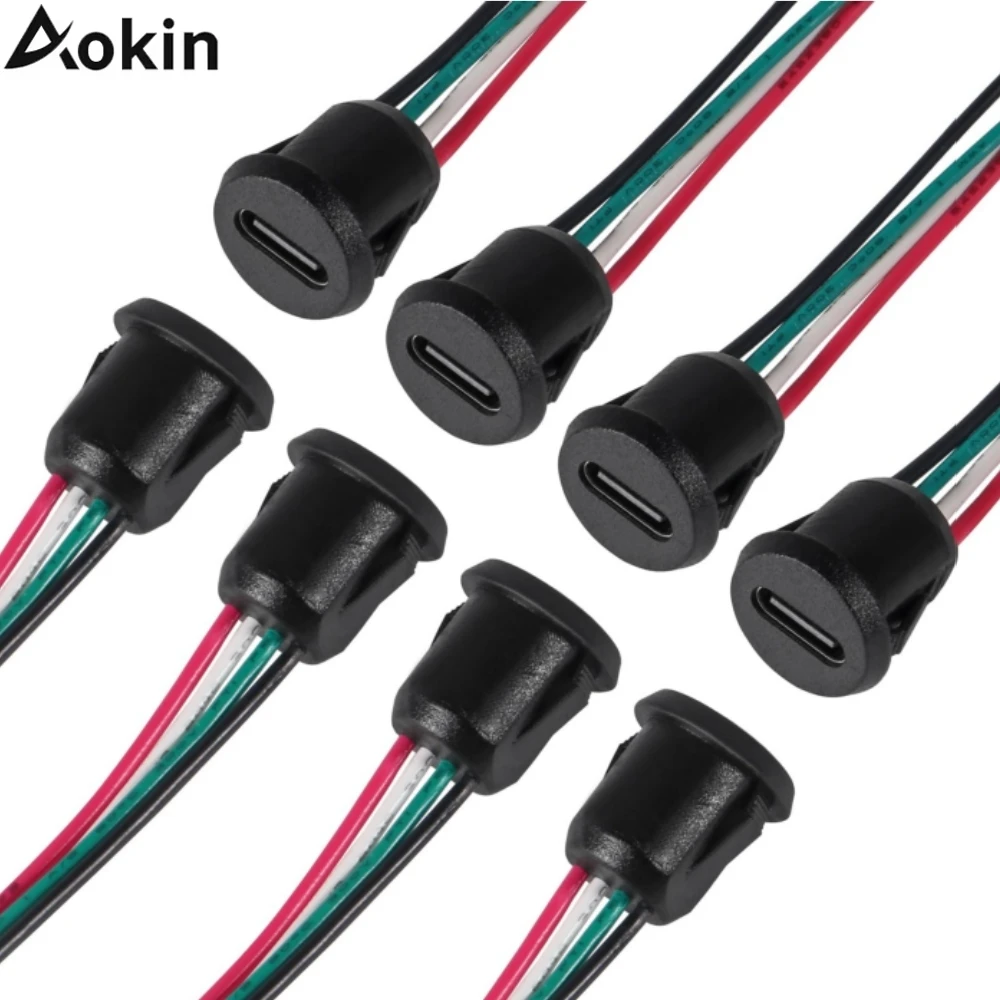 8/16PCS 4pin Type-C Charging Connector 4 Pin Type-C Socket Jack Female Charging Port 3A USB-C Charger Plug Socket