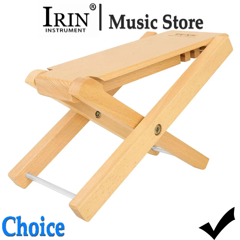 Guitar Footstool Solid Wood Guitar Footrest Support Utility With Adjustable 4-speed Height Non-Slip Pads Guitar Neck Rest Foot