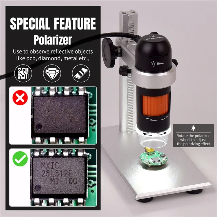 Original Factory Polarizer Newest HD 5MP Portable Electron USB Digital Microscope