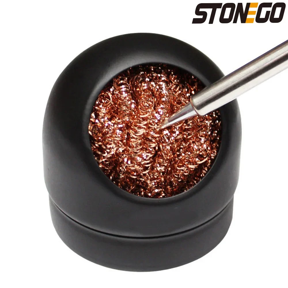 

STONEGO Metal Wire Stand Welding Desoldering Solder Iron Tip Dross Cleaner Cleaning Steel Ball Mesh Filter