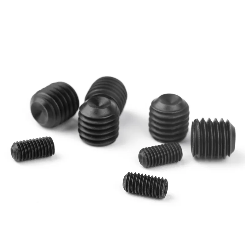 Fine Thread Headless Screw M3 M4 M5 M6 M8 Black Grade 12.9 Hexagon Socket Head Cap Tooth Set Screws Pitch 0.35mm/0.5mm/1mm