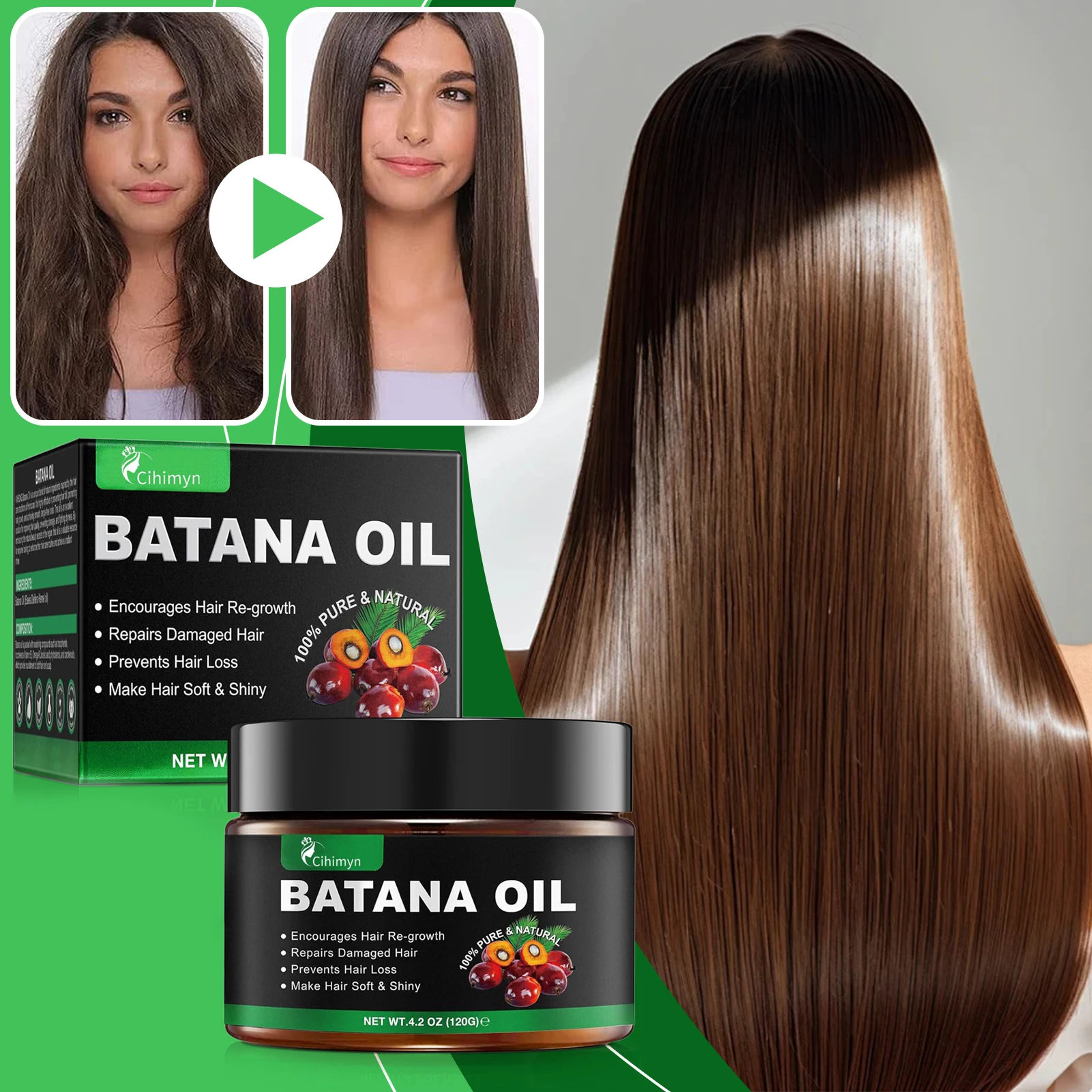 

120 г масла батаны для роста волос, натуральное масло батаны для предотвращения выпадения волос, устраняет секущиеся кончины, для женщин, аксессуары для ухода за волосами