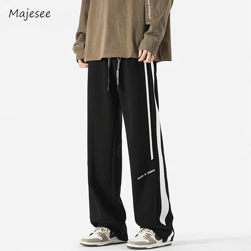 Pants Men Simple Sporty Daily Fashion Drawstring Cozy Design Handsome Youthful All-match Streetwear Casual Loose Spring Students