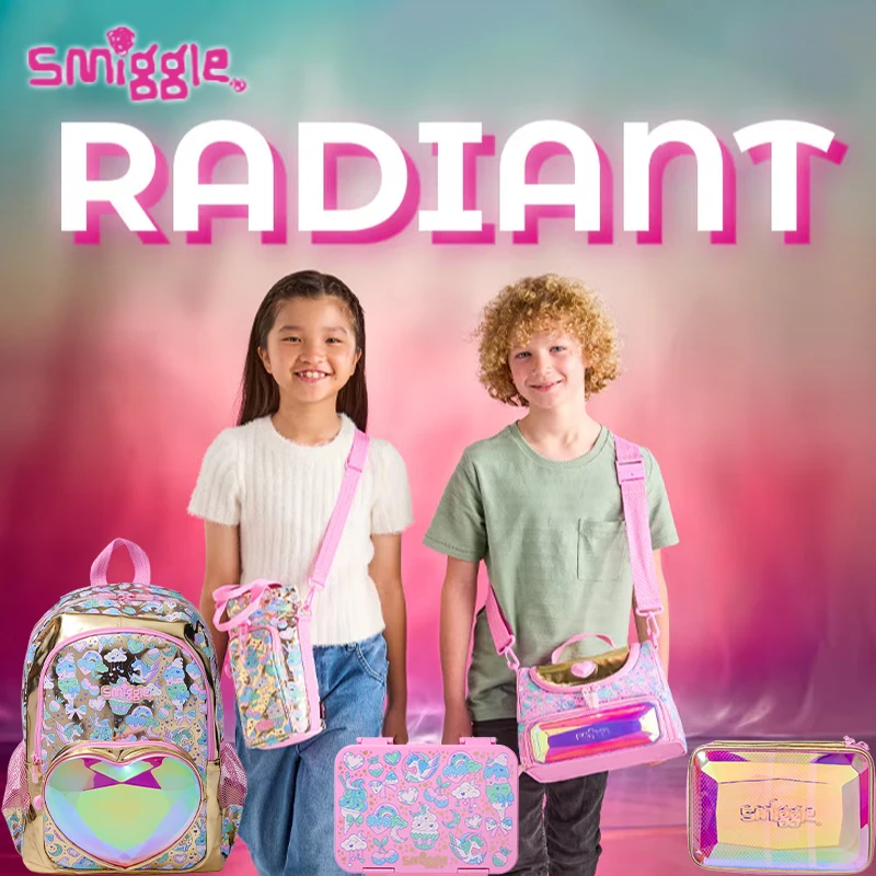 

New Australian Smiggle Golden Laser Love Backpack Love Backpack Primary School Girl Cute Backpack Gift Meal Bag