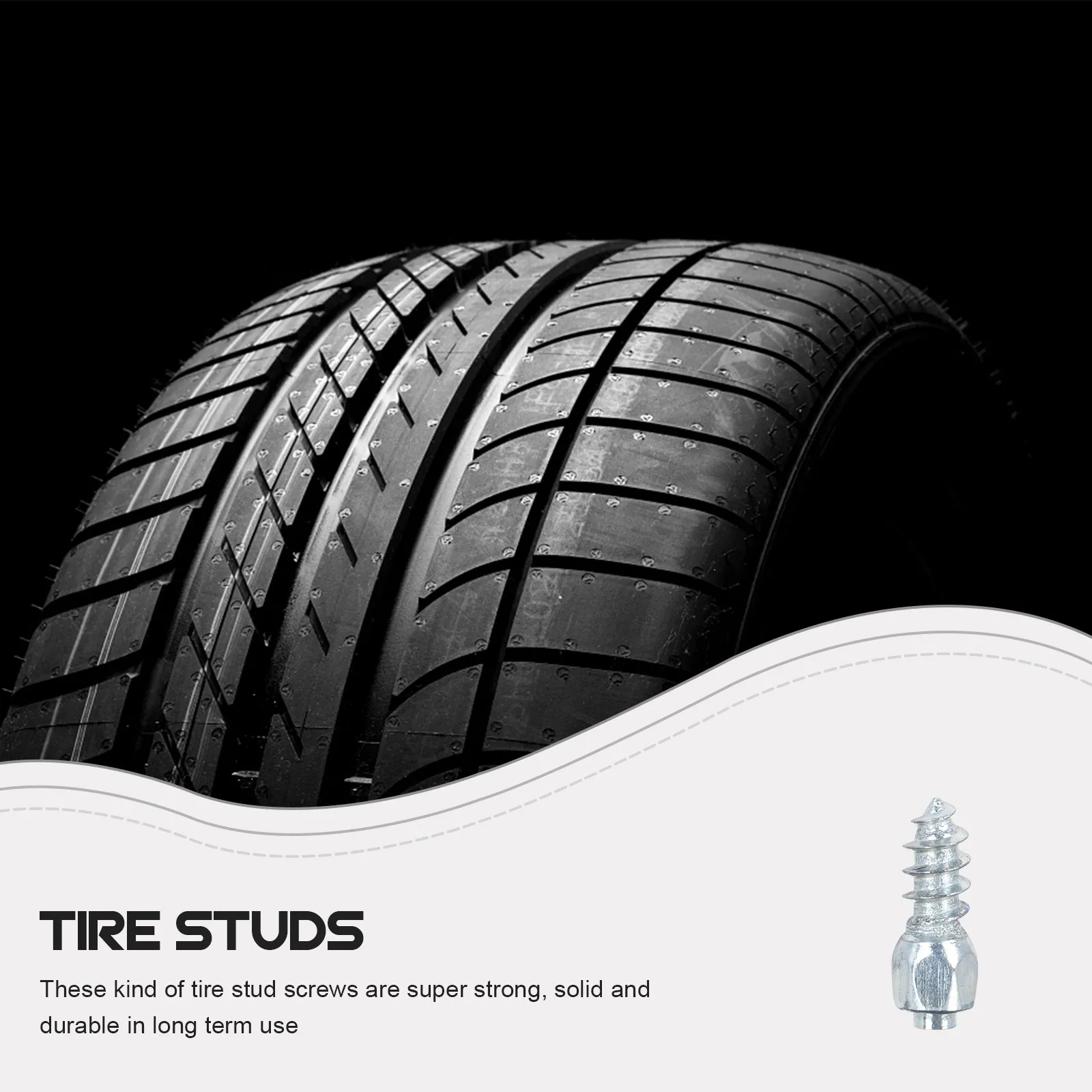 100Pcs Hard Alloy Tire Screws Anti-Slip Studs Winter Snow Spikes Professional Studs for Car Bike Tire Snow Spikes