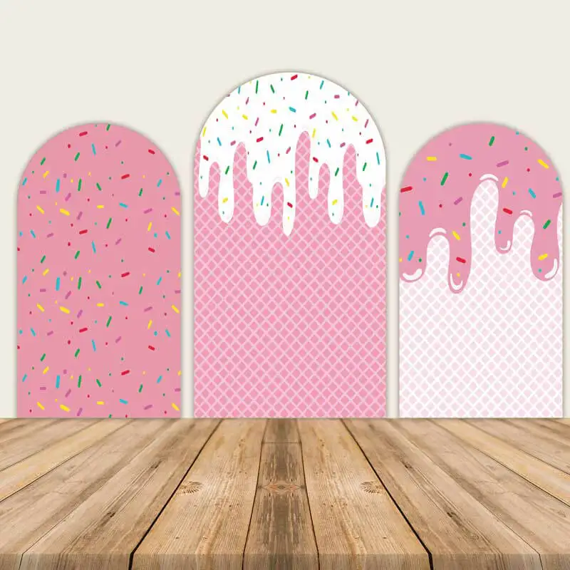 

LS 2-Sided Arch Cover Cream Cake Ice Cream Decoration Backdrop Baby Shower Arch Wall Baby Children 1st Birthday Party Prom