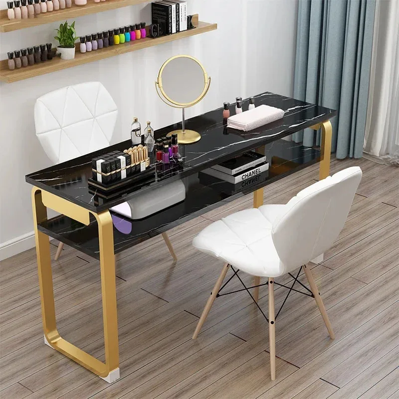 Designer Nail Tables Double Beauty Shop Salon furniture Professional Manicure Tables Double-layer Manicure Table and Chair Set