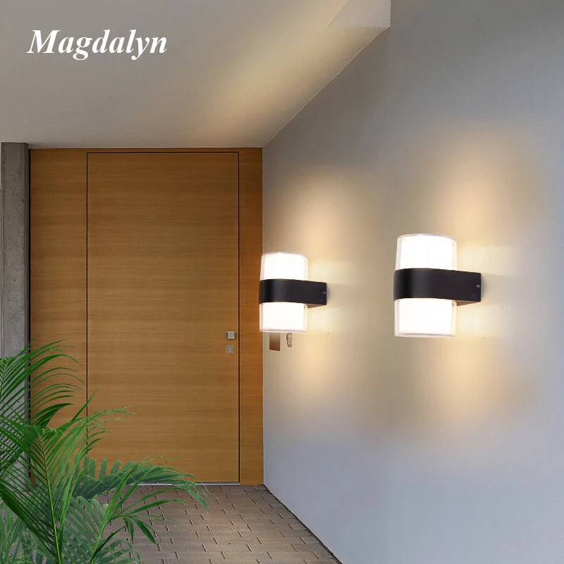 

Magdalyn Outdoor Waterproof Patio Lamps Contemporary Home Garden Decoration Internal Lighting Nordic Villa Exterior Wall Lights