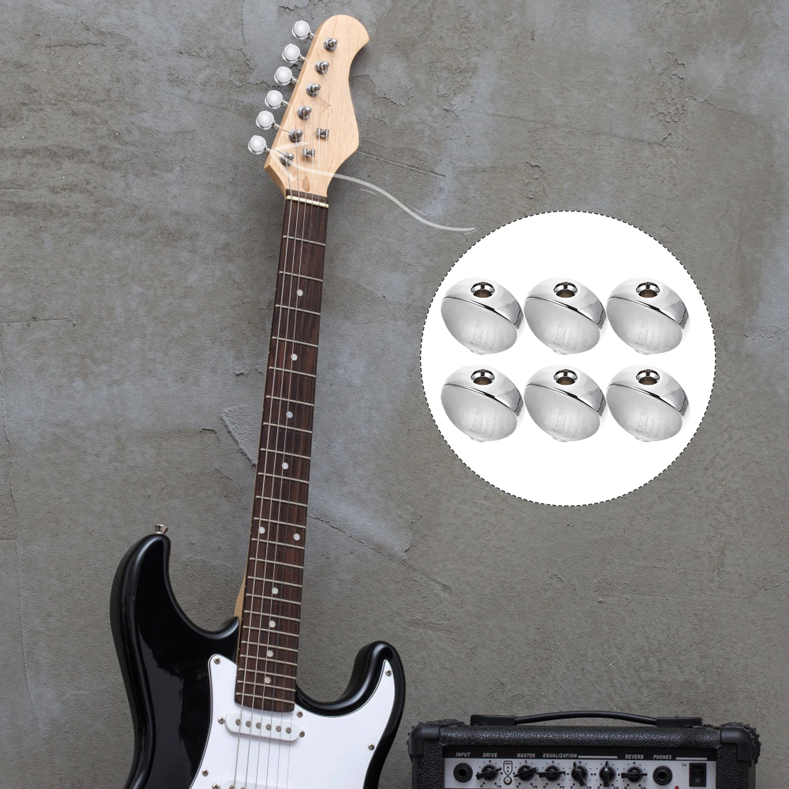 

6 Pcs Tuner Handle Tuning Peg Guitar Acoustic Key Replacements Electric Accessories Button Pegs Metal Accessory