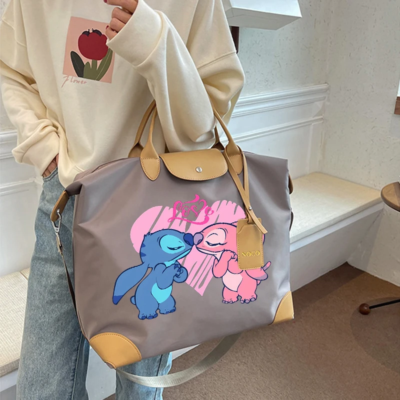 Large Capacity Women Tote Bag Oxford Waterproof  Travel Bag Lilo Stitch Woman Shoulder Bag Women's Vintage Commute Handbag