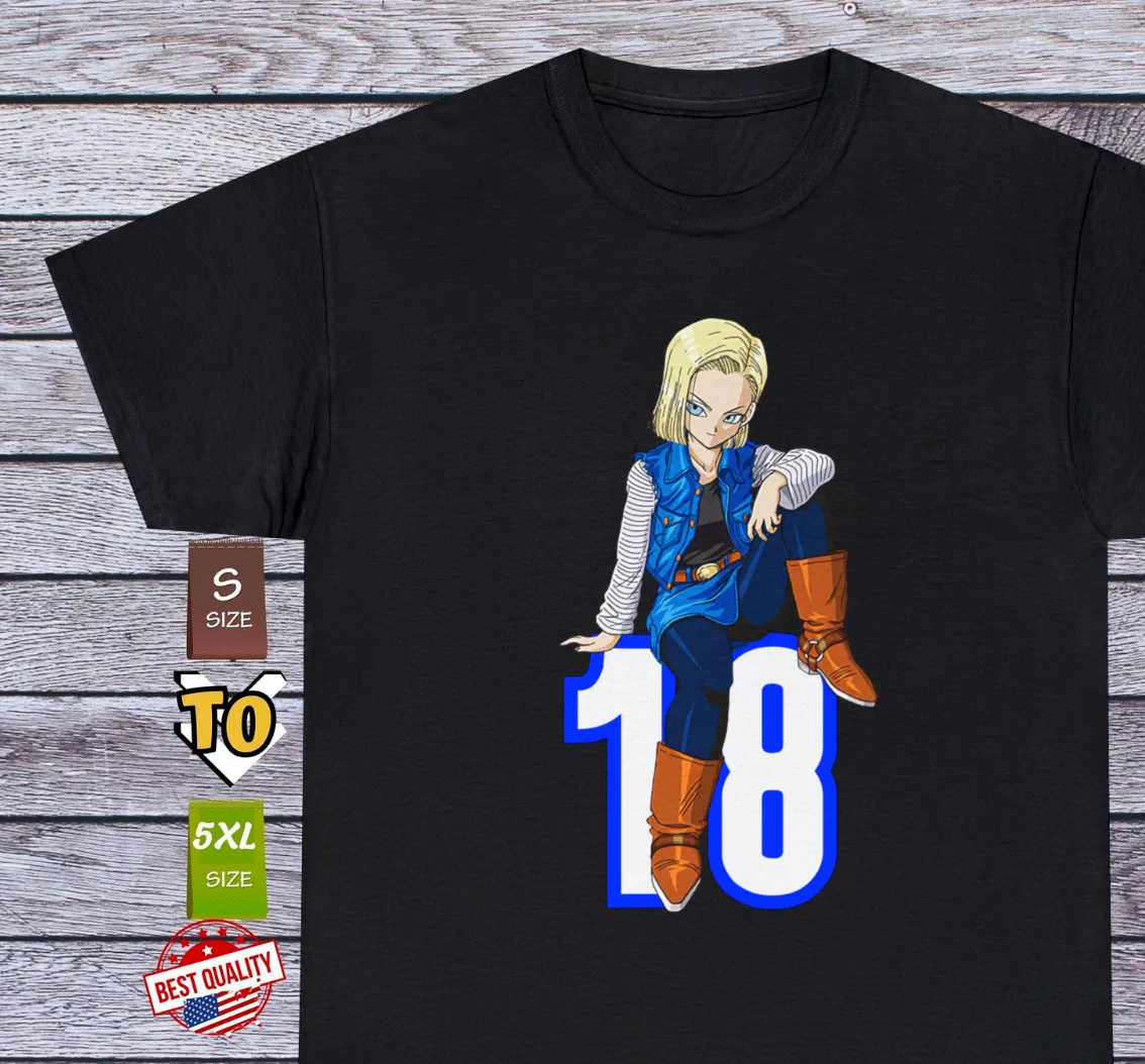 

Android 18 T Shirt Girl Ecchi 90s Anime Cosplay Tee Manga Tee Japanese