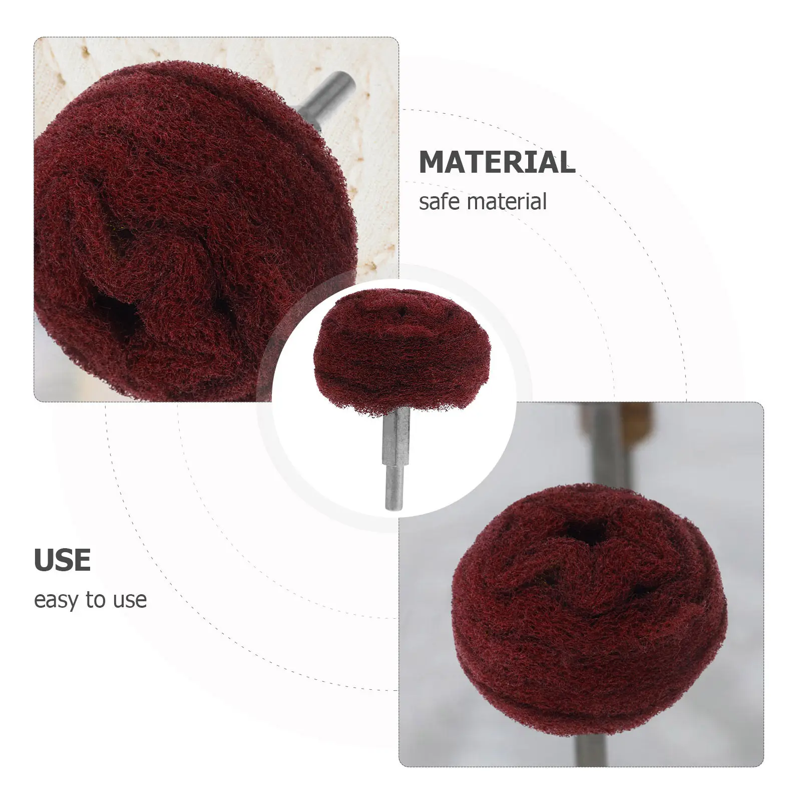 2Pcs Polishing Wheel Set Abrasive Buffing Wheels Drill Attachment Kit Scrubber Cleaning Pads Compatible Power Tools Surface Safe - view 4