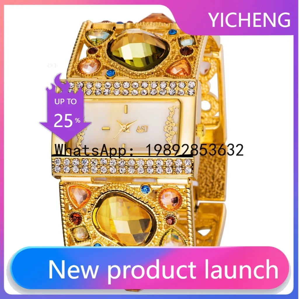 

LYY Women's Watch ASJ Diamond Inlaid Hollow Strap Casual Fashion Waterproof Quartz Watch