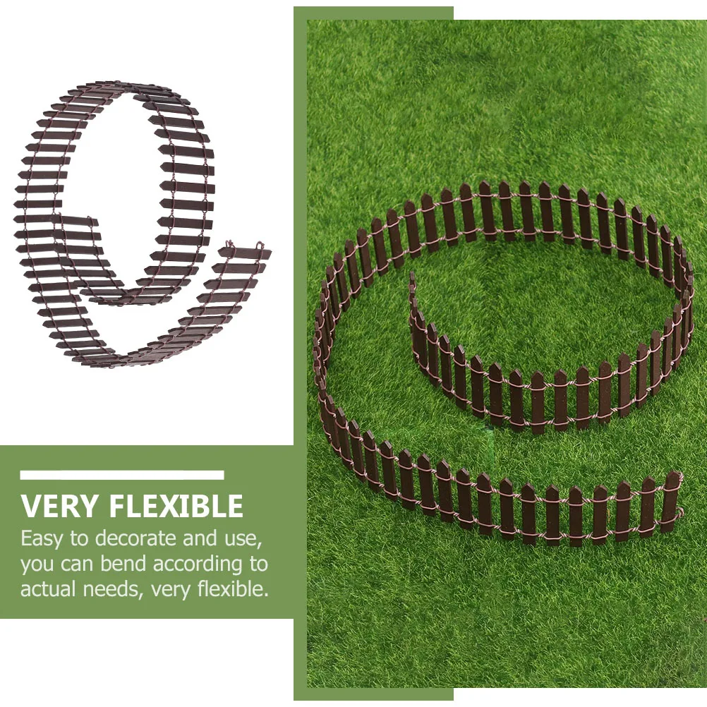 

2Pcs Miniature Fence Wooden DIY Decor for Fairy Garden Micro Landscape Potted Plant Wood Mini Fence Garden Ornament Photography