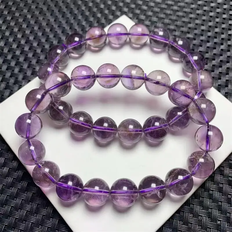 

12MM Natural Brazilian Amethyst Bracelet Fashion Healing Personalized For Men Women Gemstone Jewelry Lovers Gift 1PCS
