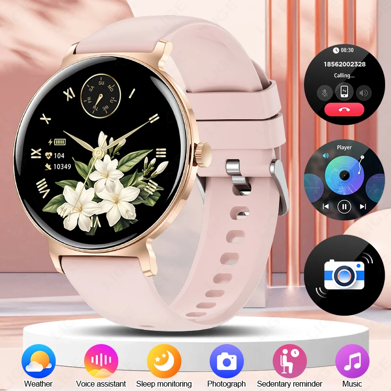 

LIGE New 8MM Ultra-thin Screen Smart Watch Women Custom Watch Face Sleep Heart Rate Health Monitor Bluetooth Call Smartwatch