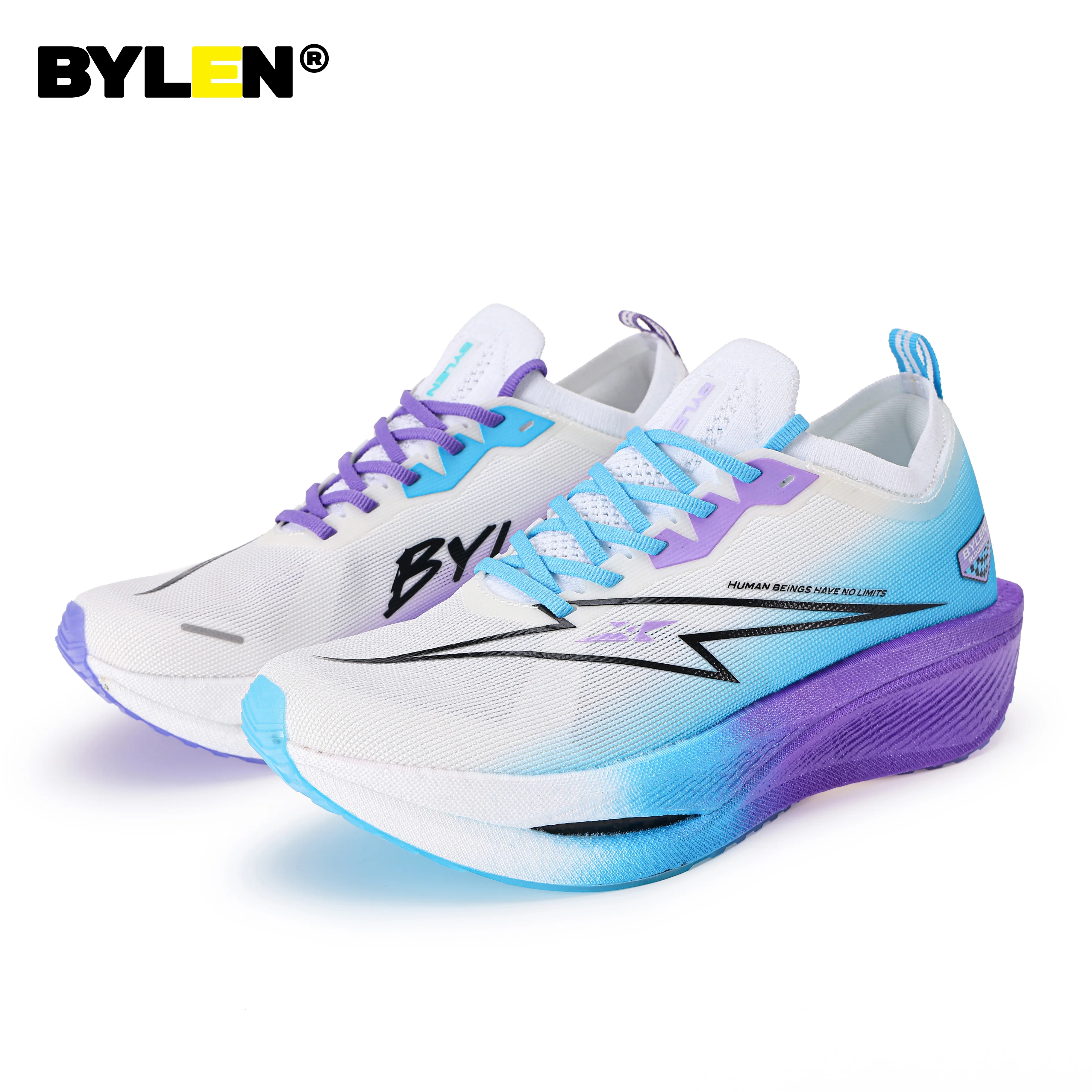 

BYLEN 2024 Marathon Running Shoes for Men Shock-Absorbant Breathable Full Palm Carbon Plate Sneakers Women