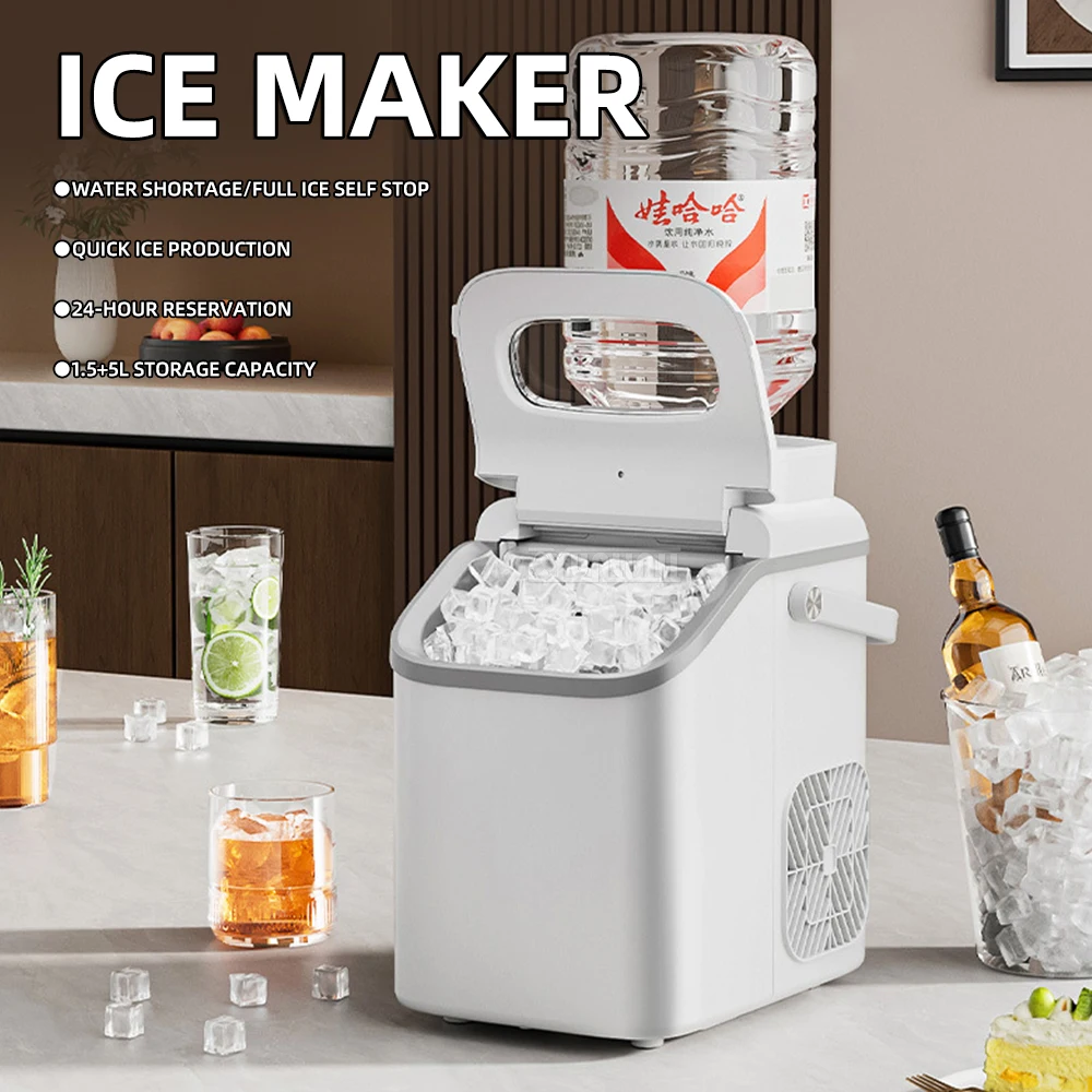 KNF-16BX Ice Maker 16 Compartments Adjustable Ice Thickness Automatic Cleaning Feature for Kitchen