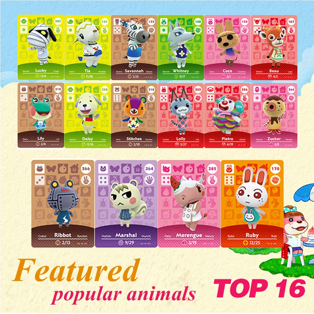 448Pcs Villager Card Compatible Switch NS WIIU Animals Crossing Amixbo Game Cards Tag NFC Animals Set Ankha Julian BOB