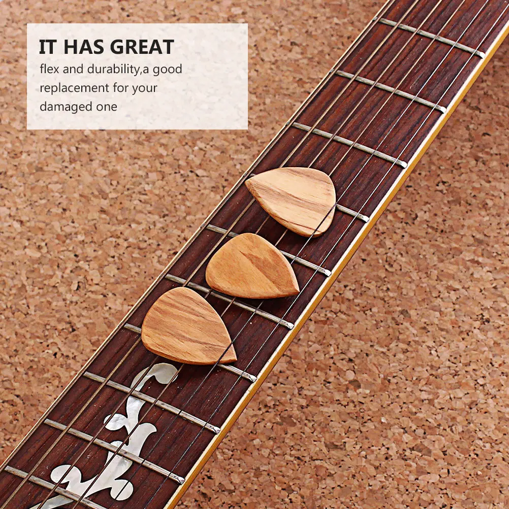 

3 Pcs Olive Wood Pick Multipurpose Guitar Plectrum Charm Professional Ukulele Wooden Bamboo Versatile