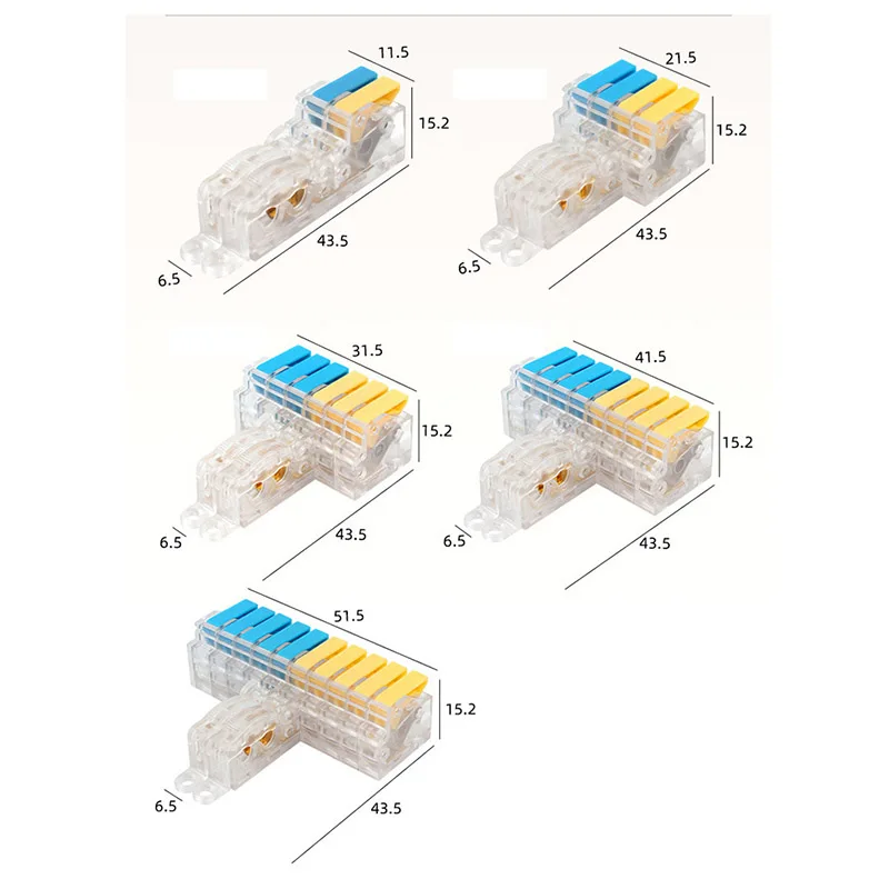 NEW 1 2 in 2 3 4 5 6 8 10 out universal easy opening t-shaped break free clip china wire Connector marker