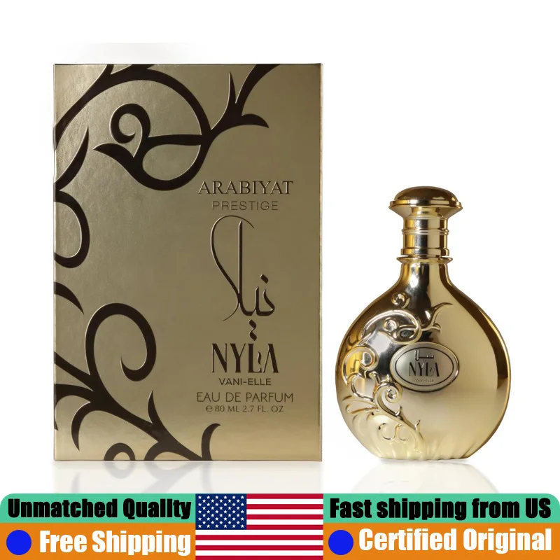 

Arabiyat Prestige Nyla Vani-Elle Eau de Parfum 2.7 Oz Original Arab Perfumes 80 ML Long-Lasting Oriental Vanilla Unisex Cologne