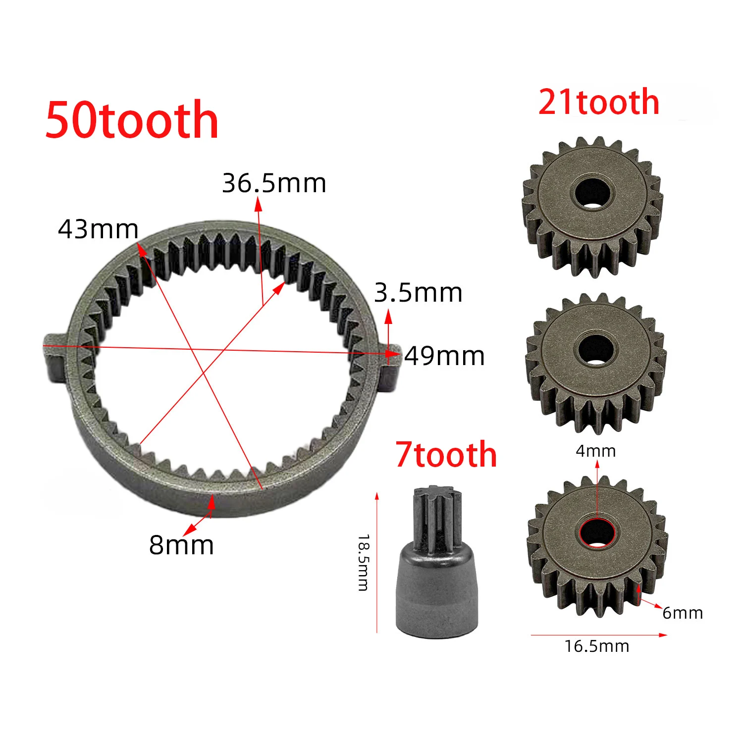 Wrench Gear Assembly Compatible With Electric Brushless Tools Includes Large Gear Ring For Reliable Power Transmission
