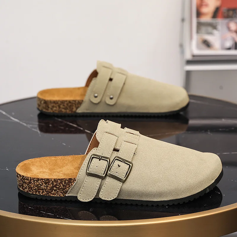 คู่ Cork Clogs รองเท้าแตะแฟชั่น Soft Footbed Suede Beach สไลด์ Arch สนับสนุนหญิงกลางแจ้ง Muller รองเท้ารองเท้าแตะสตรี