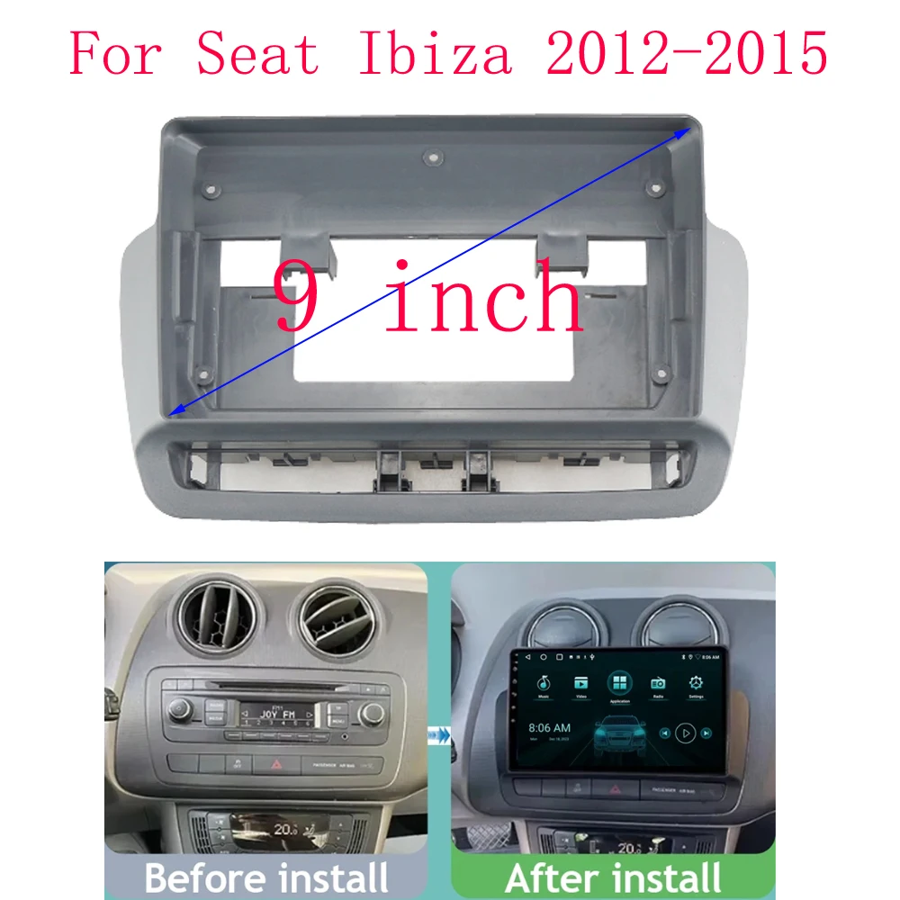 

For 2012-2015 SEAT IBIZA (9INCH) Car Radio Fascias Android GPS MP5 Stereo Player 1 Din Head Unit Panel Dash Frame Installation