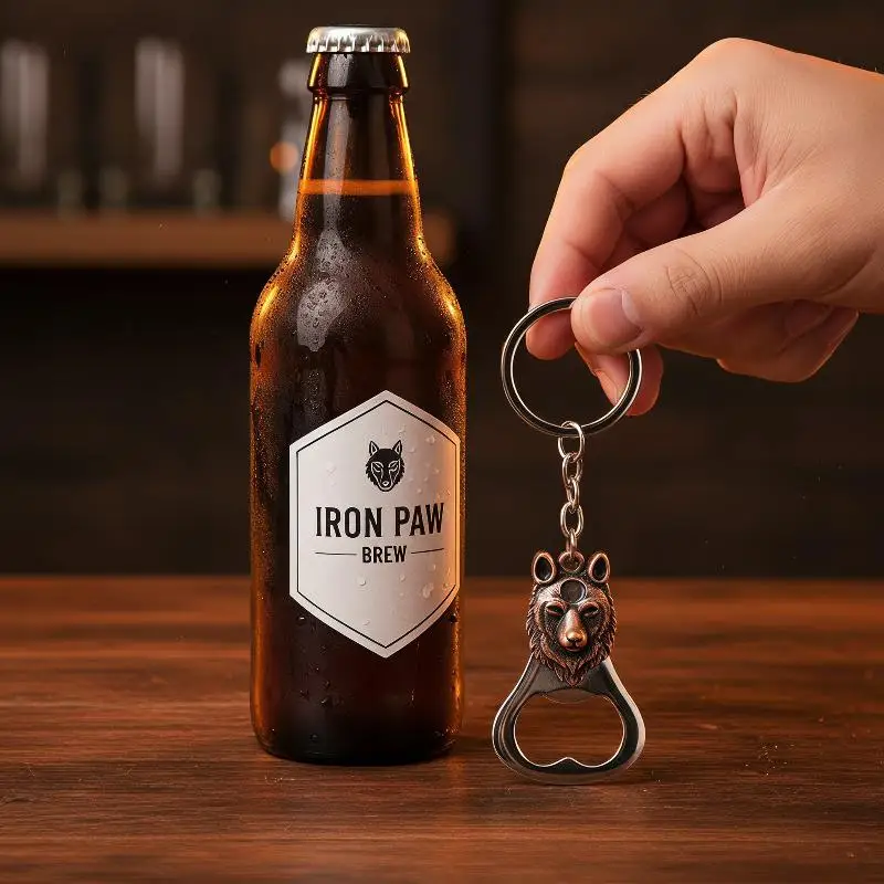 Novelty Animal Metal Bottle Opener Keyring Frog Wolf Lion Turtle Style Mini Beer Opener Perfect for Birthday Gifts